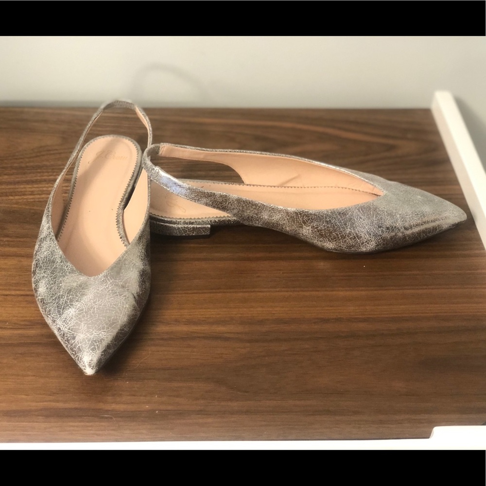 J. Crew crinkled leather flat